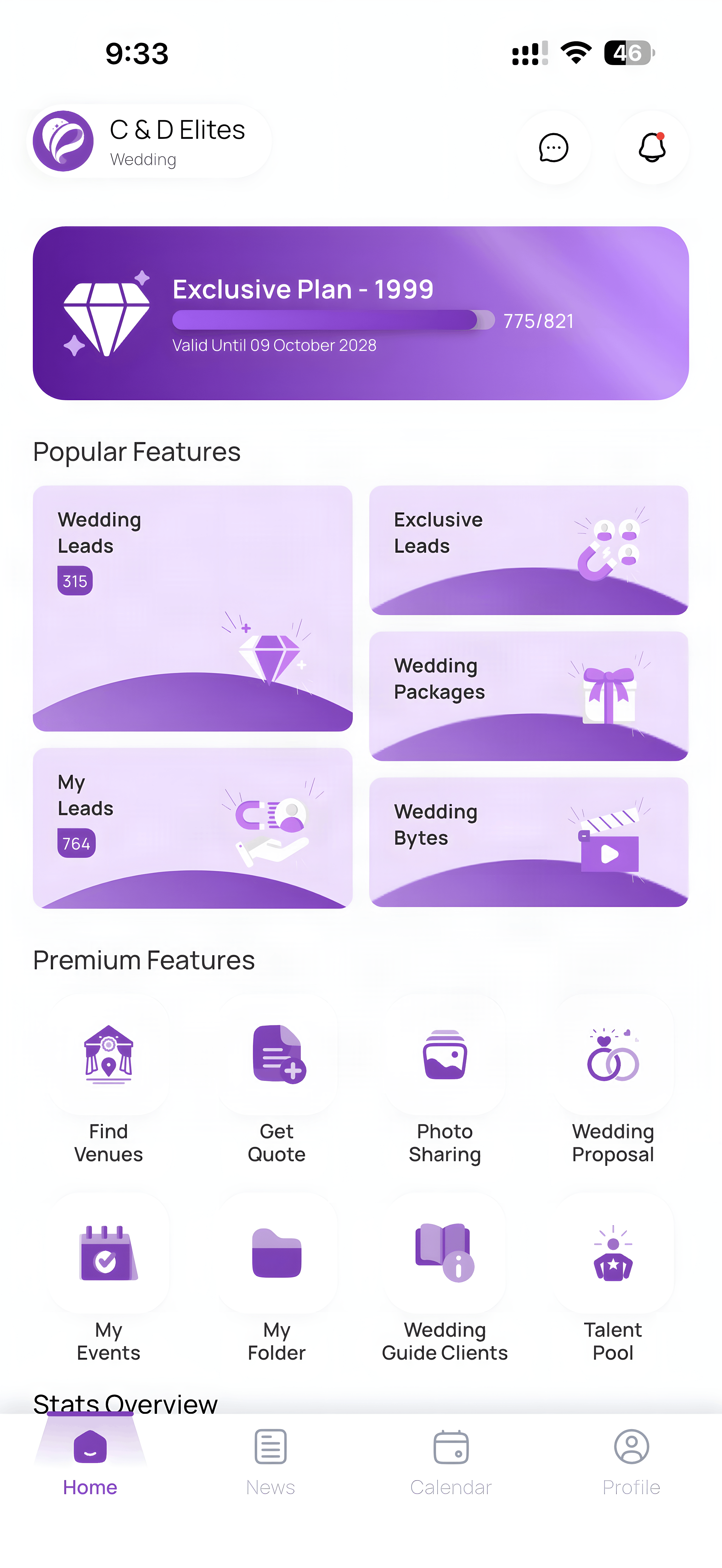 Wedding business CRM app