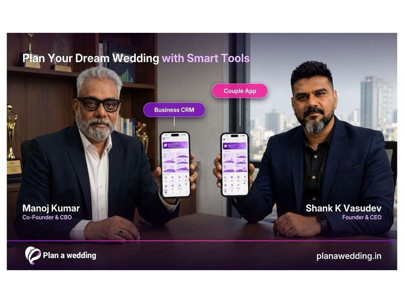 Plan a Wedding founders presenting the Couple App and Business CRM