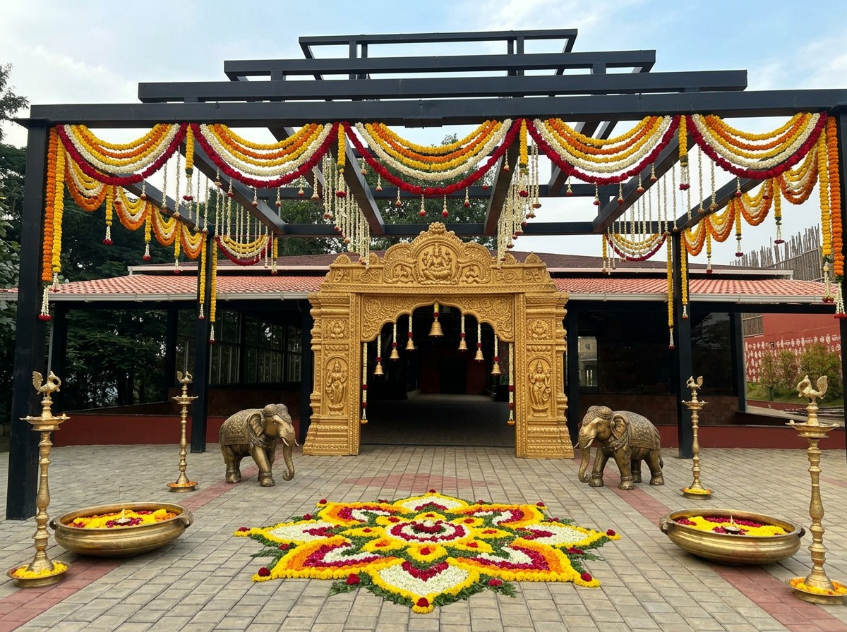 Temple Style Decorated Entrance Gateway at ARC Pyramid