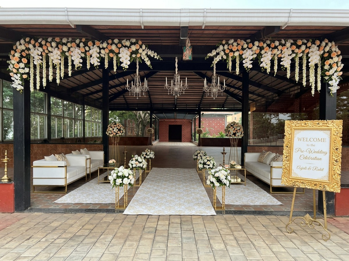 Floral Entrance Arch with Welcome Board at ARC Pyramid